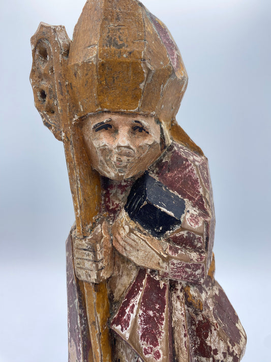 Fransk bispehelgen i træ – sculpture populaire religieuse. Fra slut 18.Årh. Start 19. Årh
