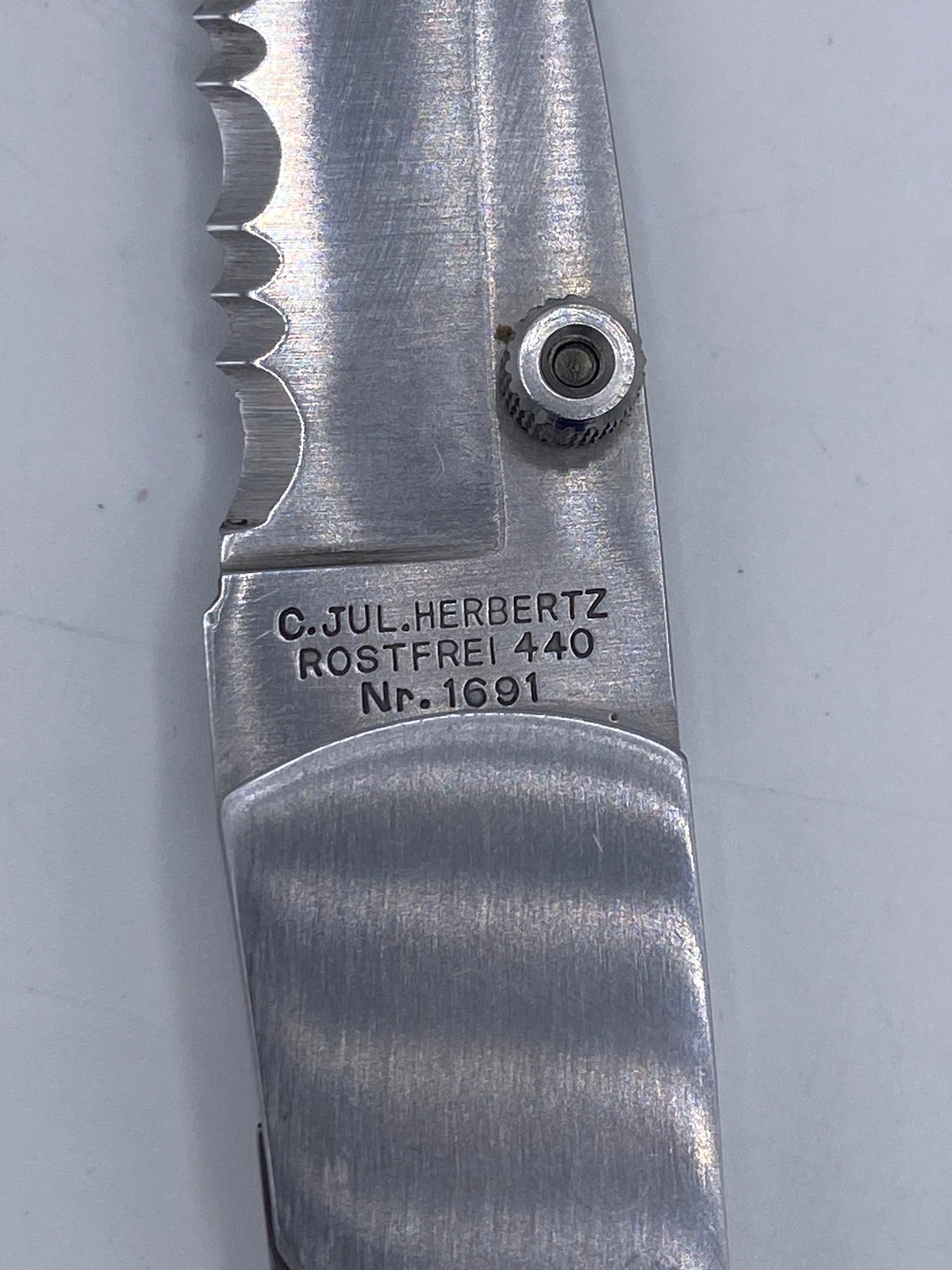 Herbertz foldekniv i rustfrit stål, model Nr. 1691. Tyskland. 20. Årh