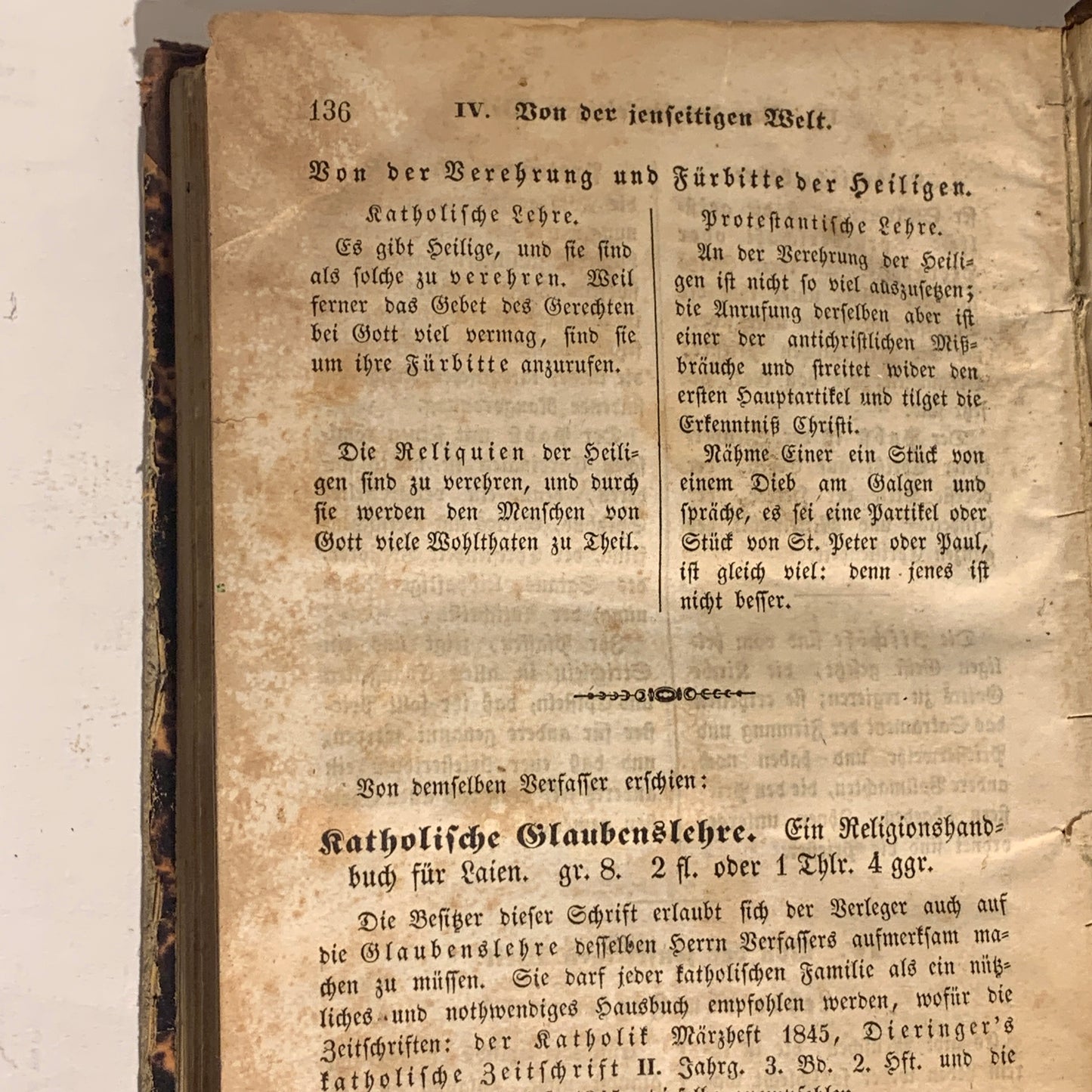 J.L.Grev Holstein m.Fl. Antikvarisk dansk/tysk samling af Katolsk-Protestantisk debatter , fra 1845-1872.