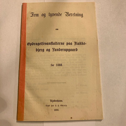 Beretningshæfte om Opdragelsesanstalter for 1888.