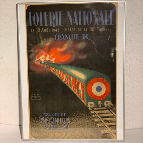 Fransk Pierre Fossey “Loterie Nationale”plakat, fra 1943.