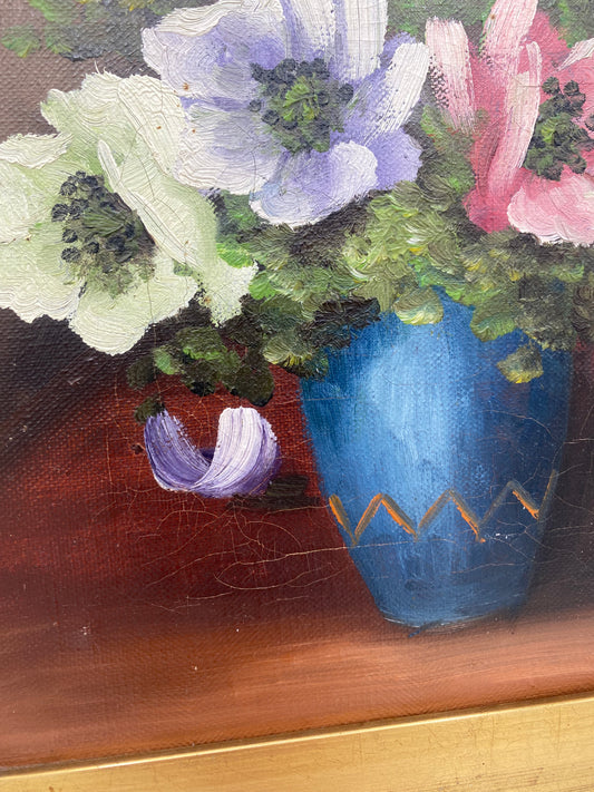 Edvin Knüppel. Blomsterstilleben, oliemaleri. Danmark. Fra midt 20. årh