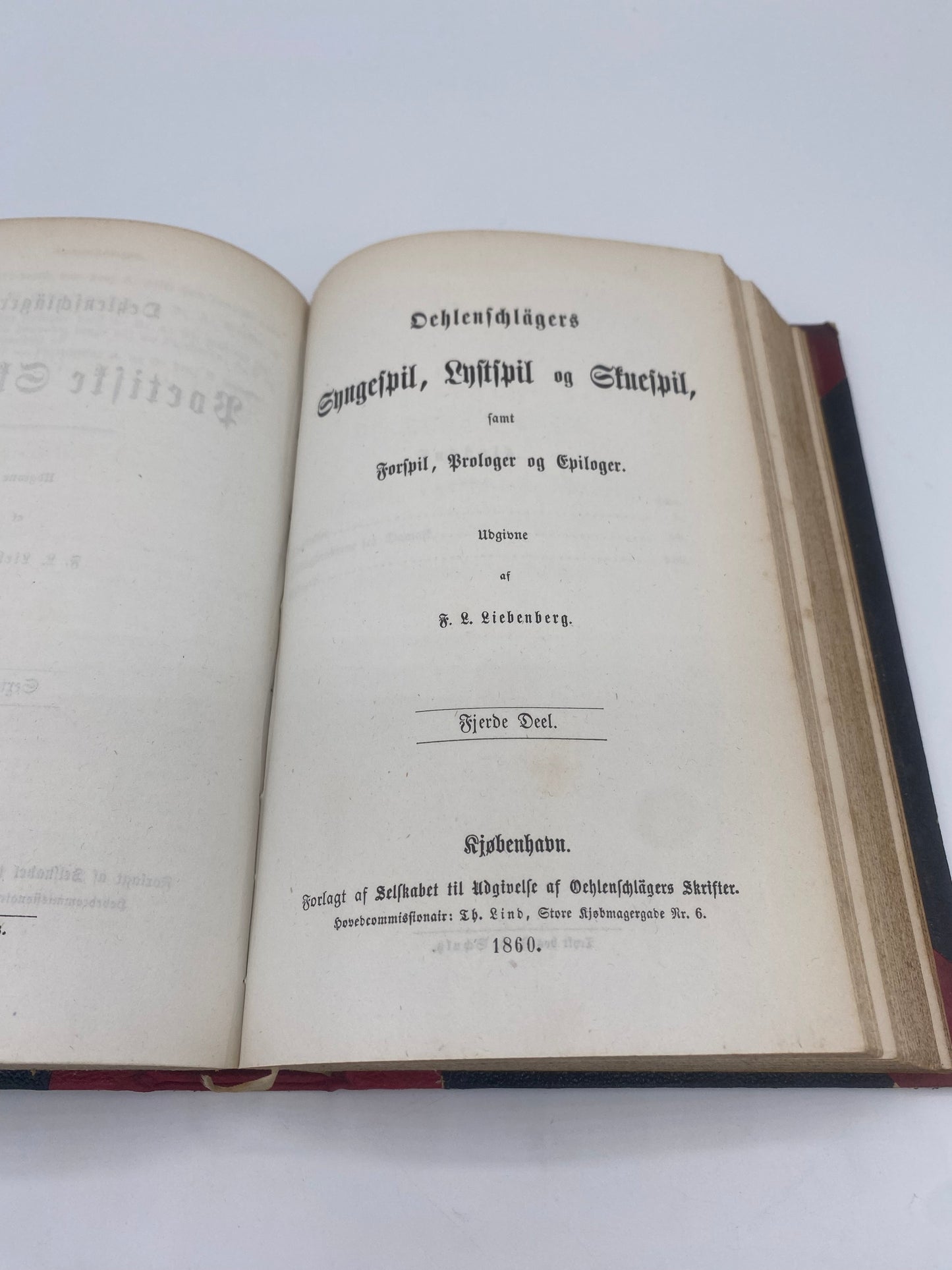 Oehlenschlägers Syngespil, Lystspil og Skuespil. Af Adam Oehlenschläger. 3. Og 4. Del. Antikvarisk dansk bog. 1. Udgave. 1. Oplag.