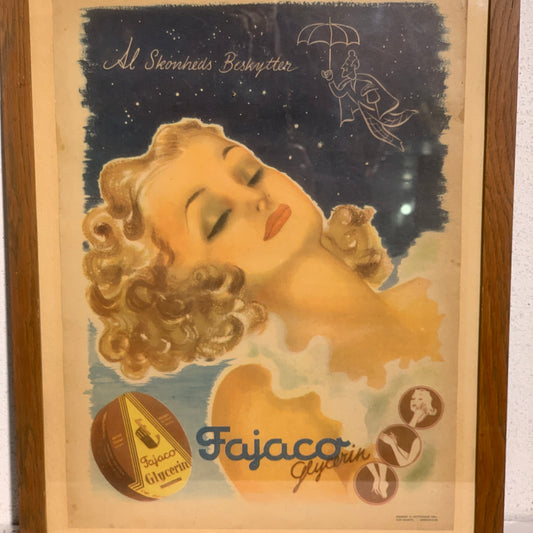 Original Fajaco Glycerin reklame, fra 1940. Indrammet.