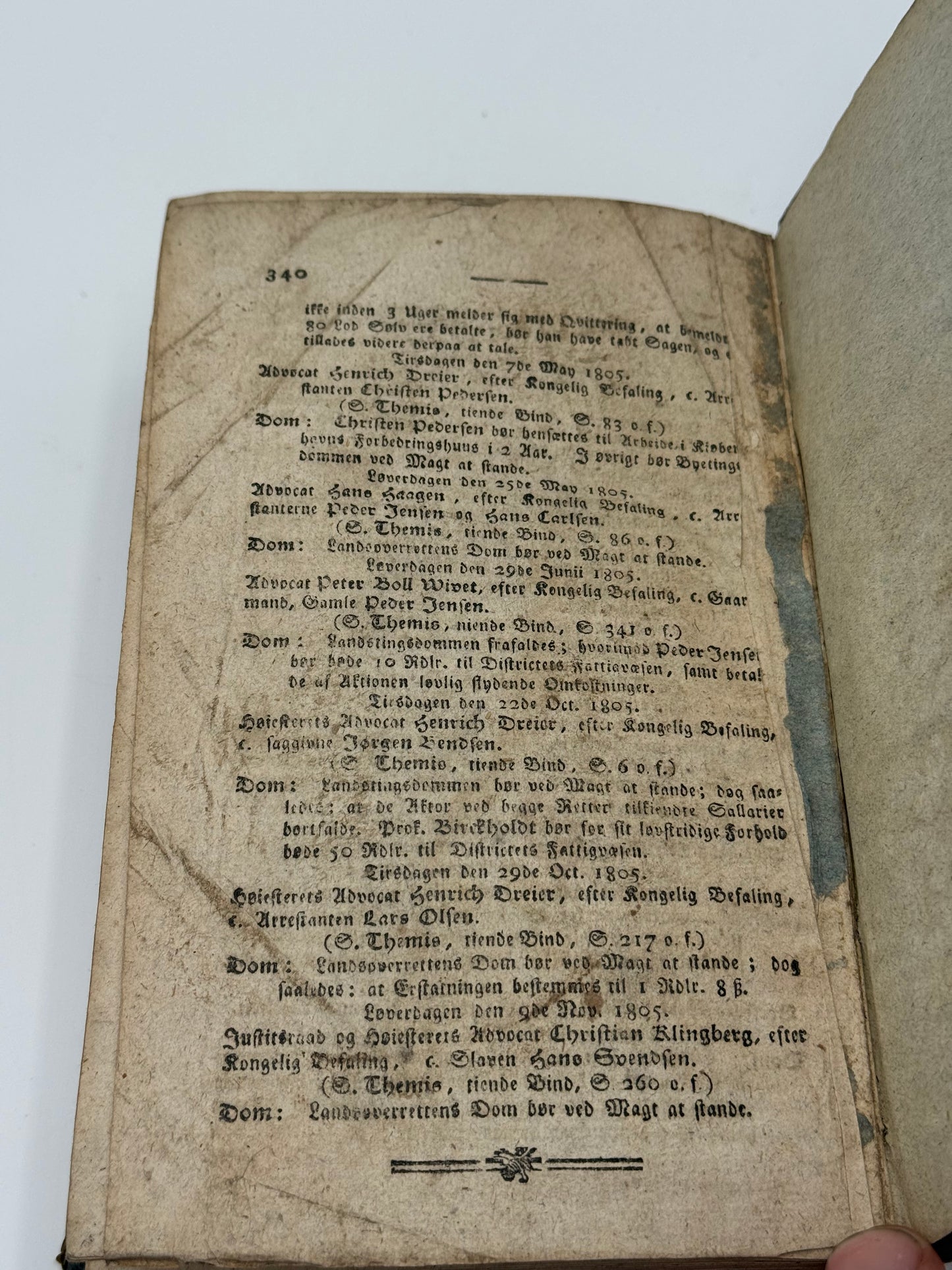 Themis. Domssamling og juridisk tidsskrift. Antikvarisk dansk bog. 1. Udgave. 1. Oplag. Fra 1805