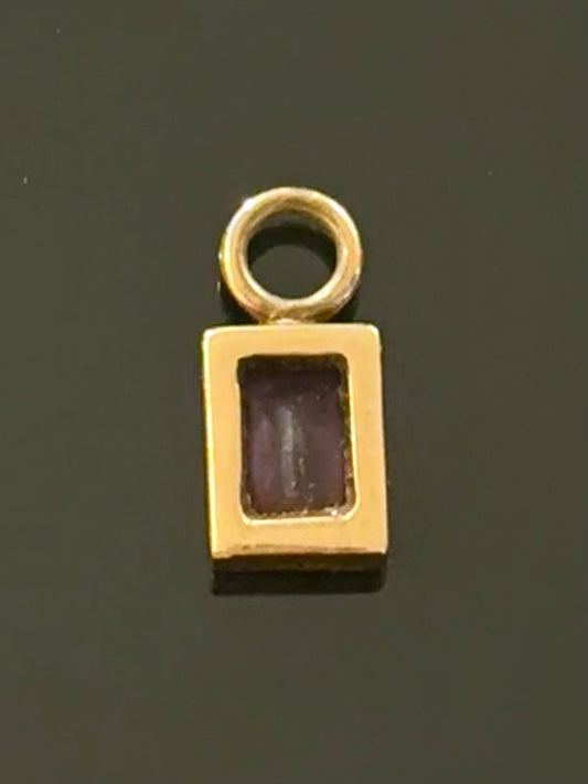 Vintage 8K. Guld charm / vedhæng, med Amethyst.