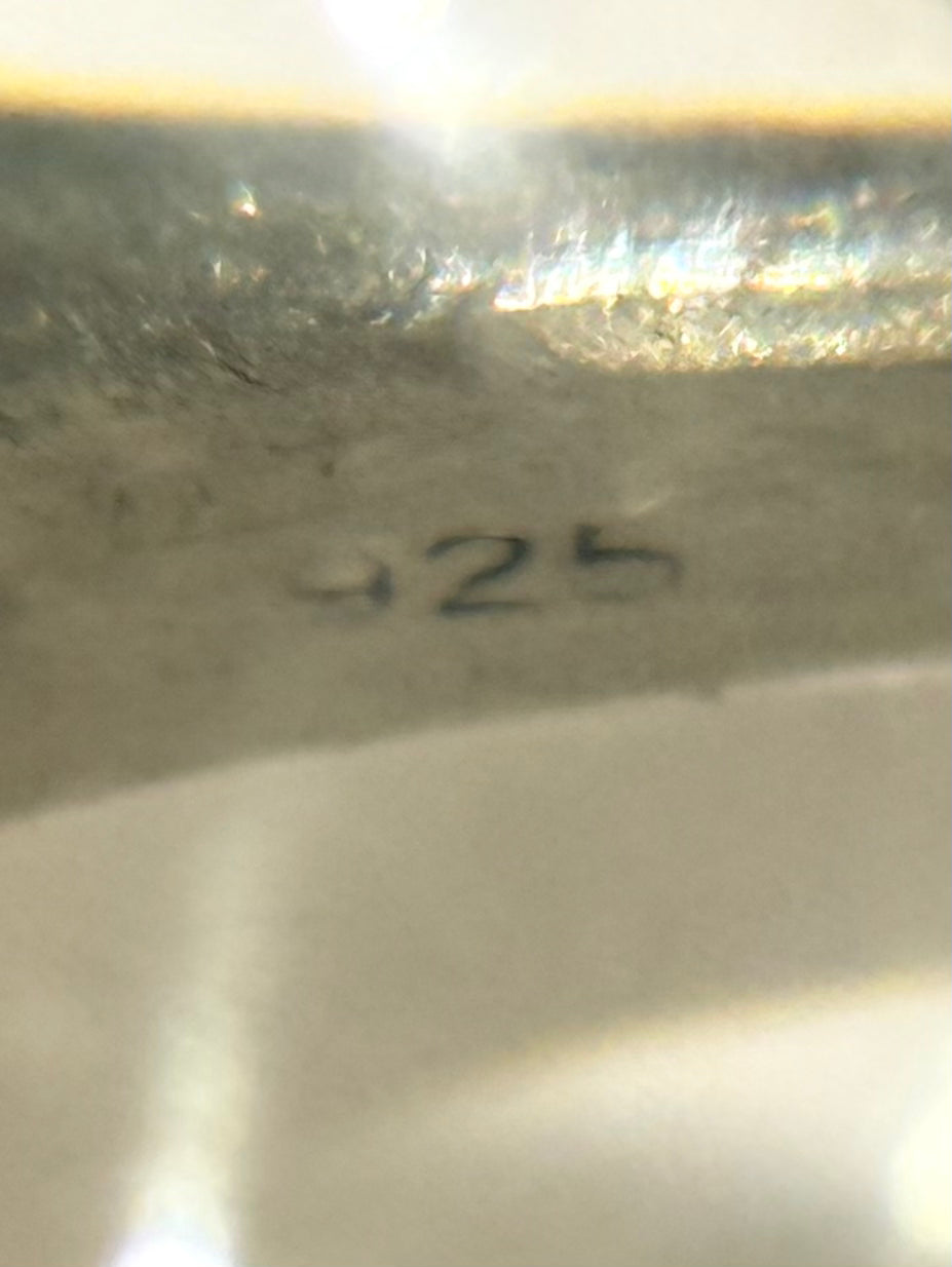 Art deco citrin, pyrit & sølv ring, fra 1930érne