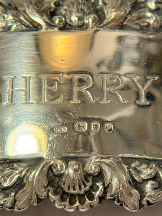 Sherry sterling sølv flaske skilt