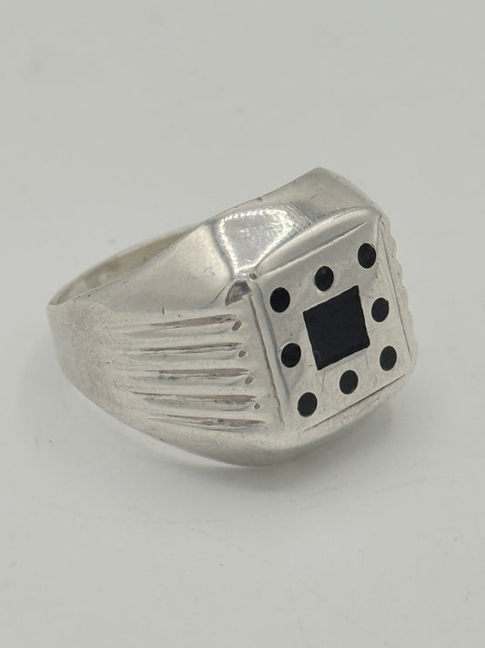 Antik Art deco sterling sølv signet herre ring. Estland. Fra 1920-39