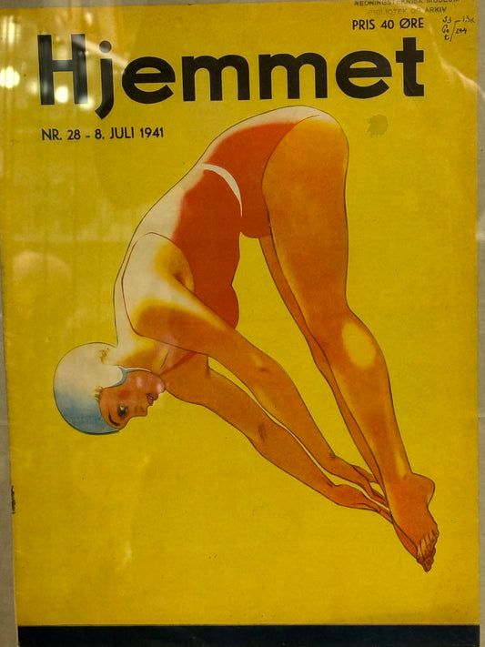 Ældre original sen Art Deco Hjemmet magasin forside, fra 1941