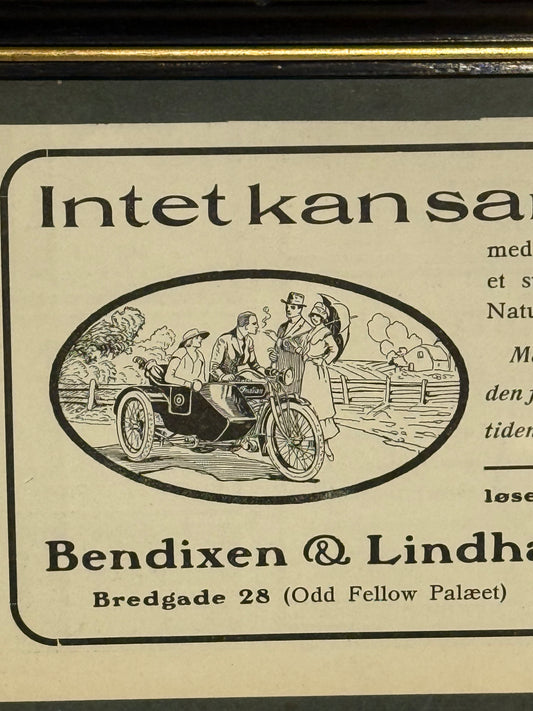 Antik original INDIAN motorcykel reklame, fra 1919