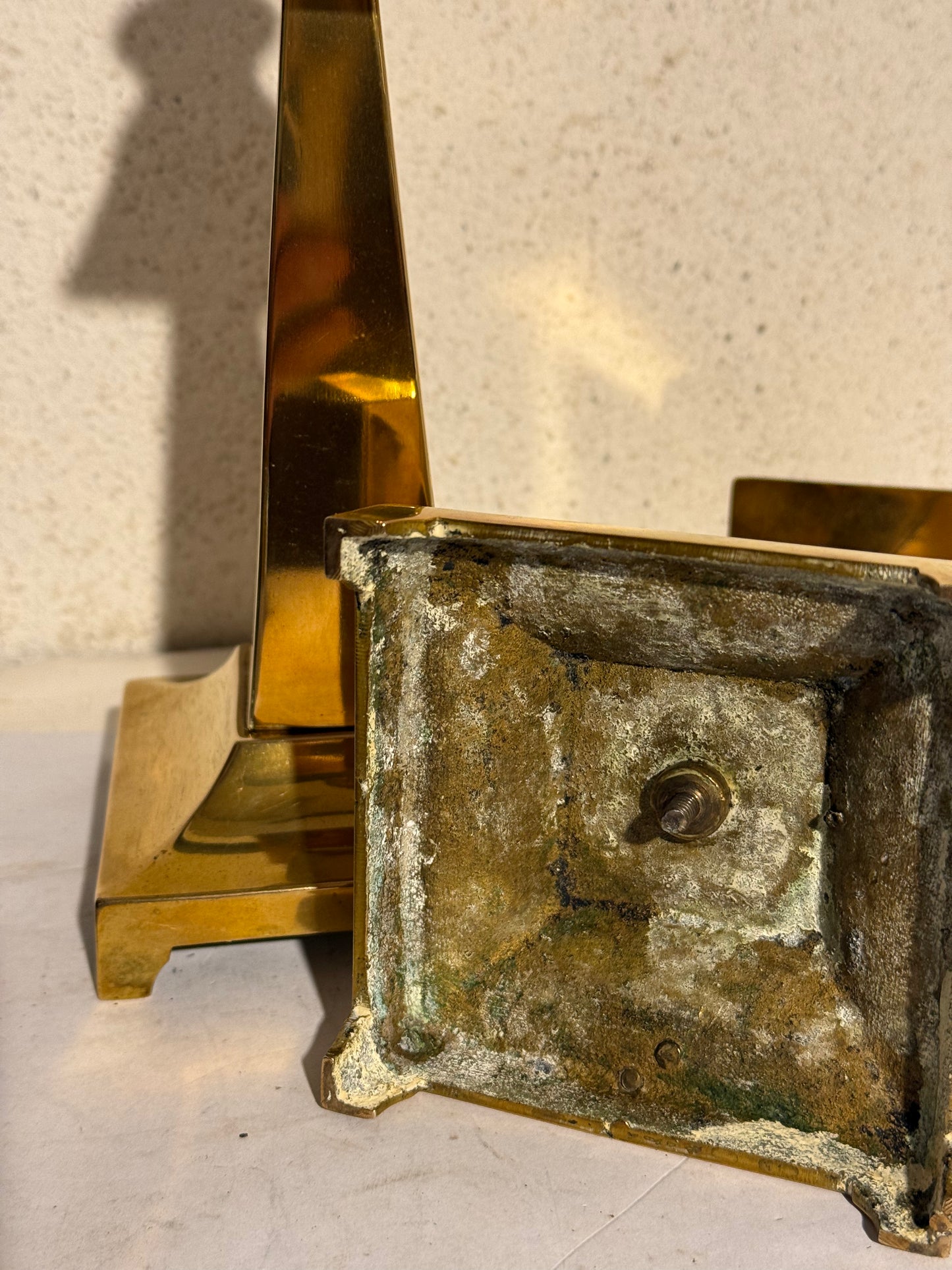 Art deco messing lysestager. Fra start 20.Årh