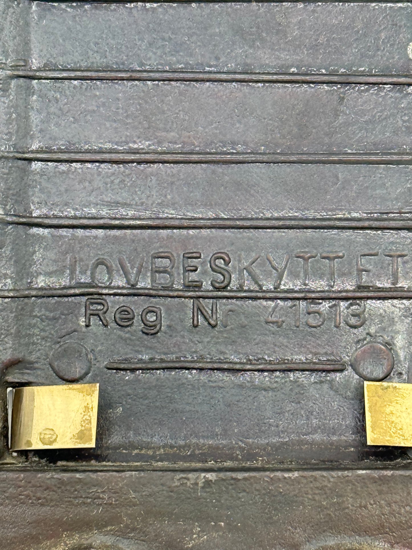Antik Fero væghængt Notesrulle holder. Danmark, fra 1920/30érne