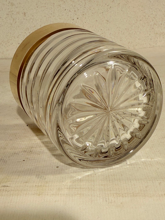 Vintage krystal whiskey glas med ægte guld kant.