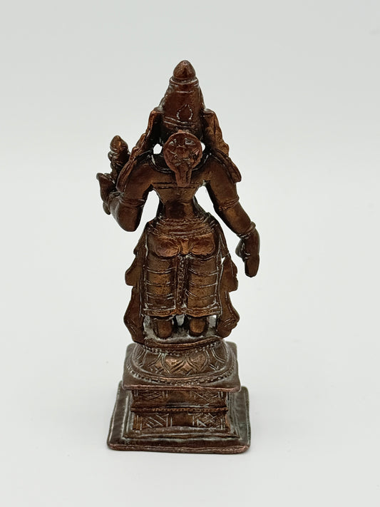 Antik Shri Lakshmi kobber statue. Indien. Fra 17.-19. Århundrede