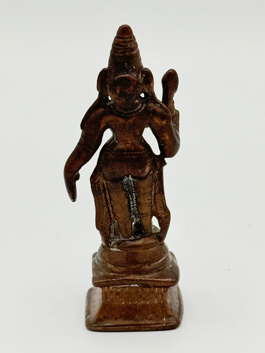 Antik Shri Lakshmi kobber statue. Indien. Fra 17.-18. Århundrede