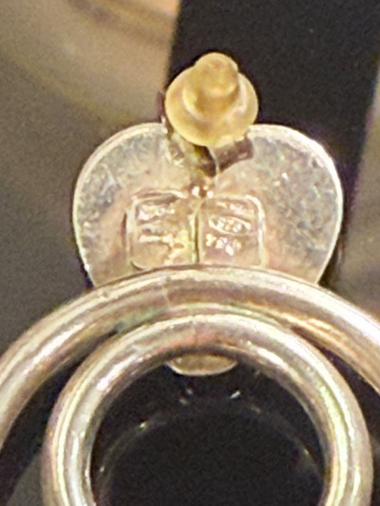 ✖️RESERVERET✖️ Vintage sterlingsølv og 18K guld hjerte øreringe. Fra slut 1900tallet.