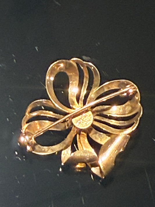 Hermann Siersbøl (1948-64) Vintage 8K guld broche med perle.