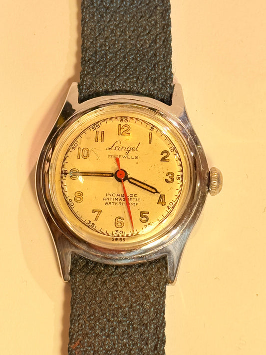 Ældre Langel manuelt armbåndsur fra midt/slut 1950érne