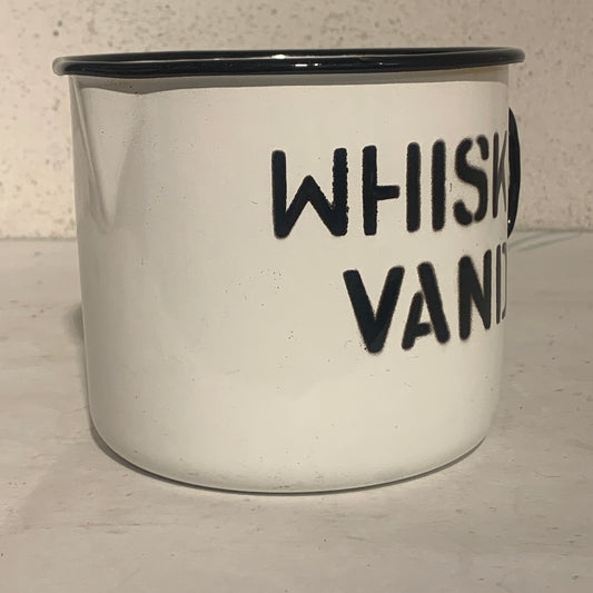 Vintage WHISKY WATER enamel jug.