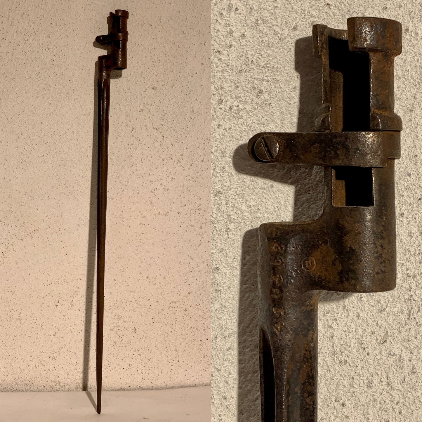 Antik dølle bajonet, fra 1700/1800 tallet.