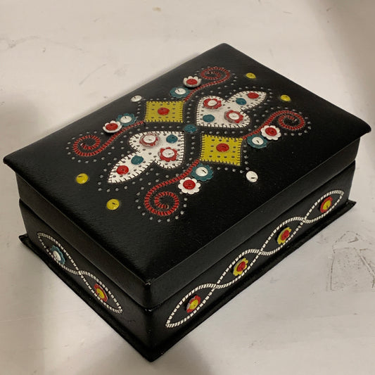 Vintage Yugoslavian leather jewelry box