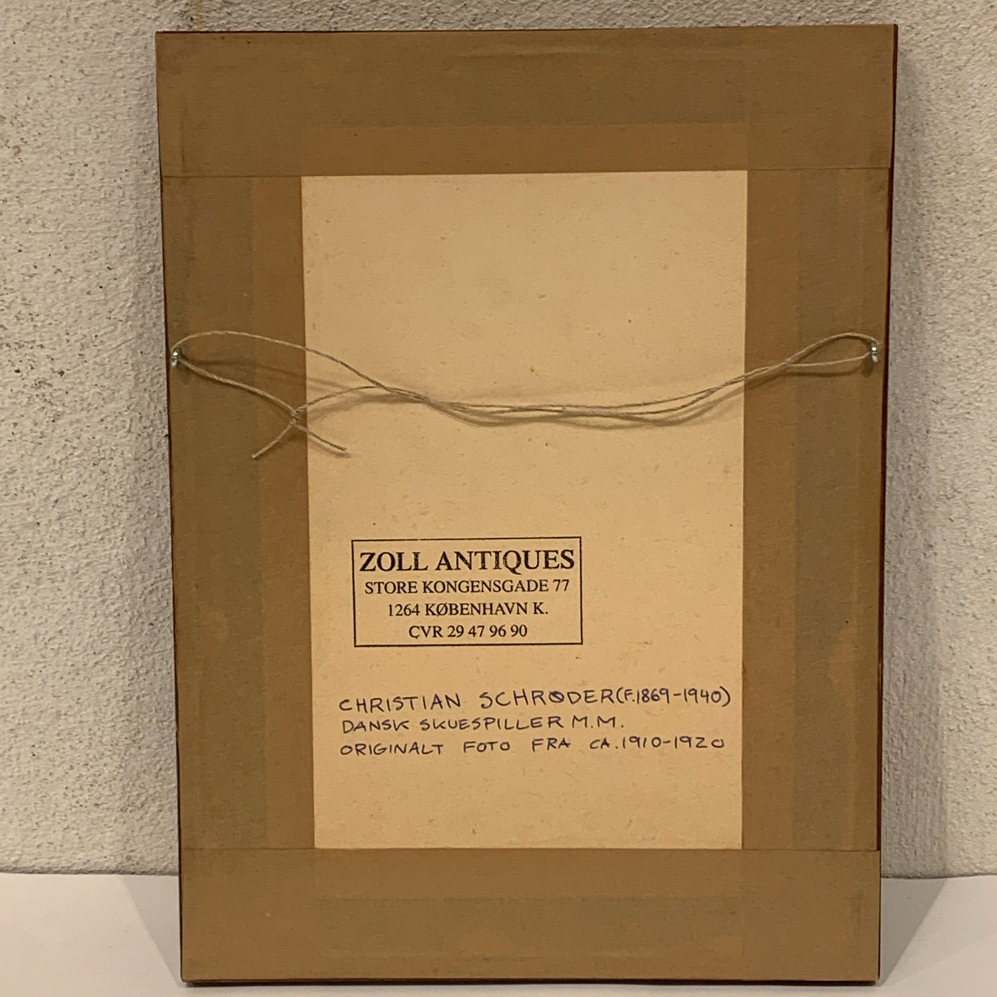 Antik fotografi af stumfilms skuespiller Chr. Schrøder