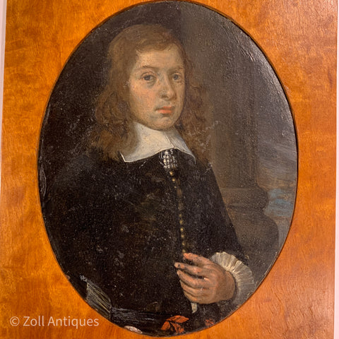 Håndmalet olie miniature portræt, fra 1600 tallet.