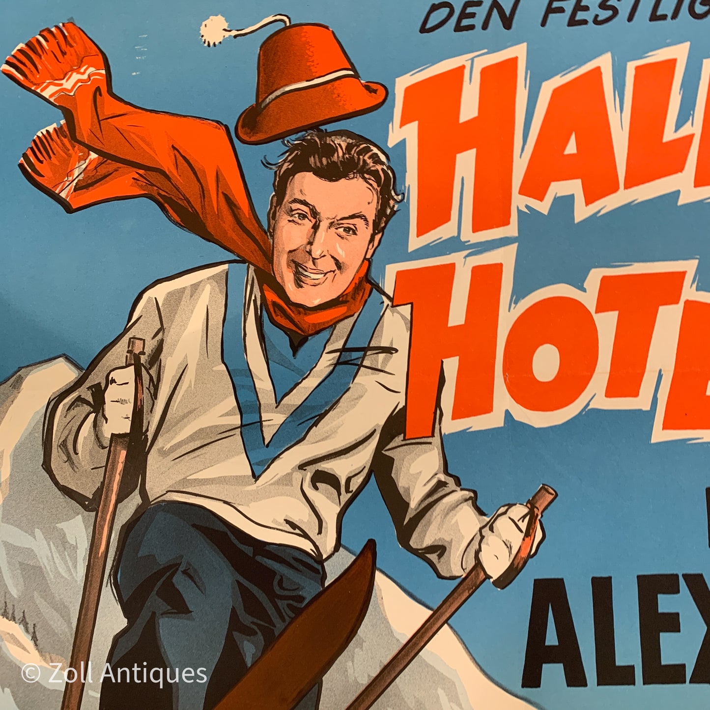 Original Danish Peter Alexander movie poster, from the 1950s.