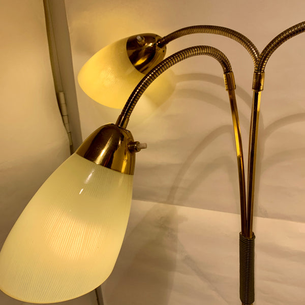 Vintage tre-armet standerlampe, fra 1950érne.