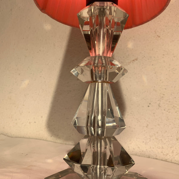Vintage krystalprisme bordlampe, fra 1960érne.