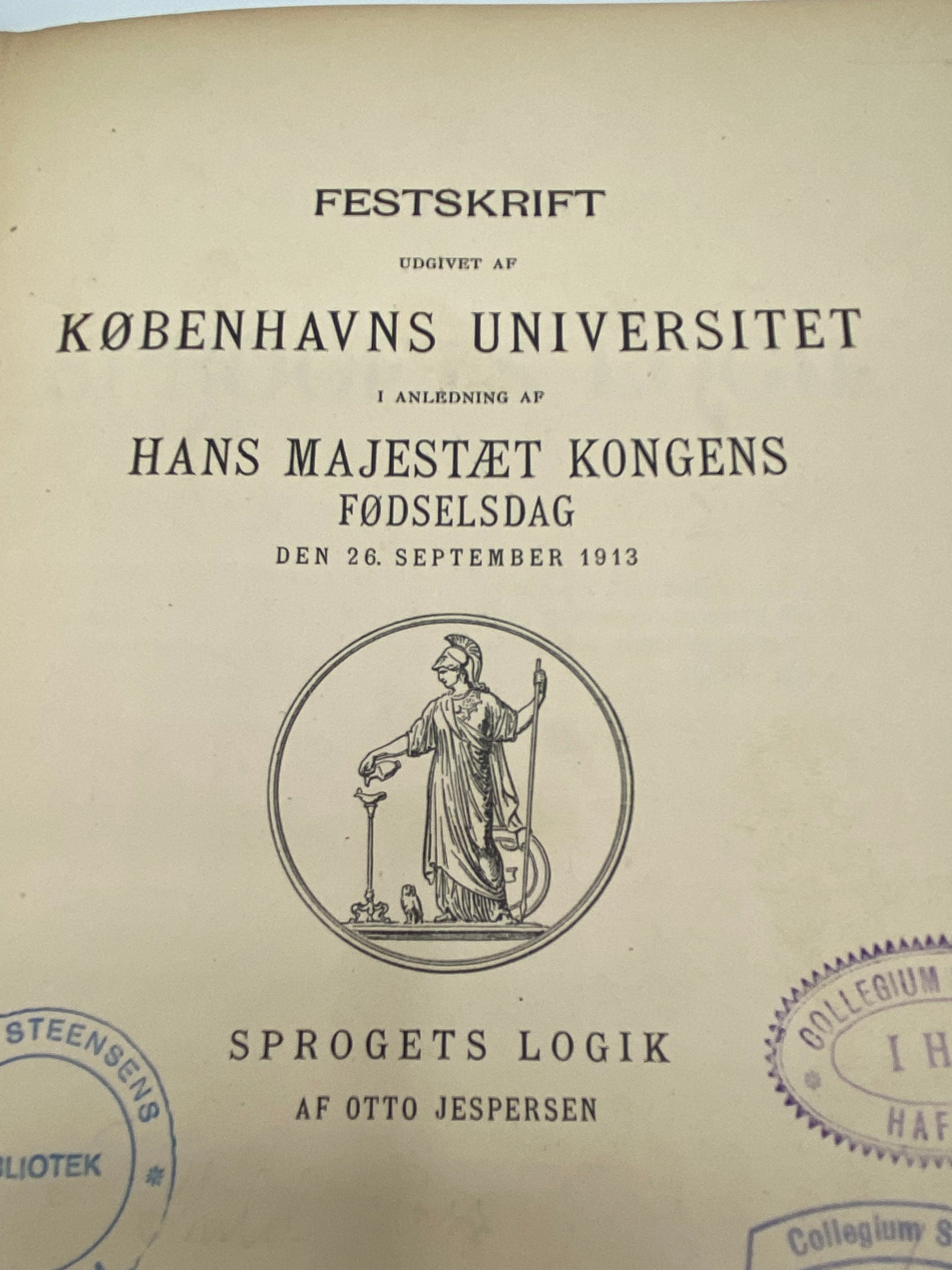 Sprogets Logik. Antikvarisk dansk bog. 1.Udgave. 1.Oplag. Fra 1913