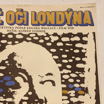 Vintage tjekkisk “The dead eyes of London” filmplakat, fra 1971.