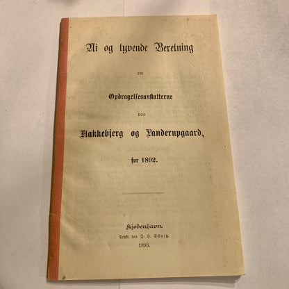 Report booklet on correctional institutions for 1892.
