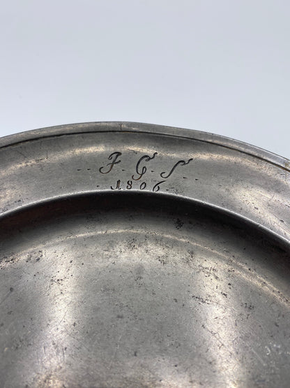 Antik Tin tallerken. Sidst 18./tidl. 19. Årh