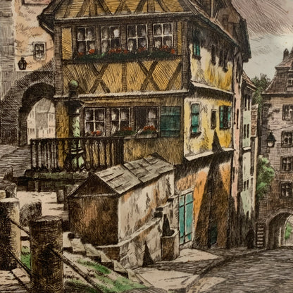 Heinz Kanst(f.1928-2003.)farveradering af Rothenberg porten, fra midt 1900tallet.