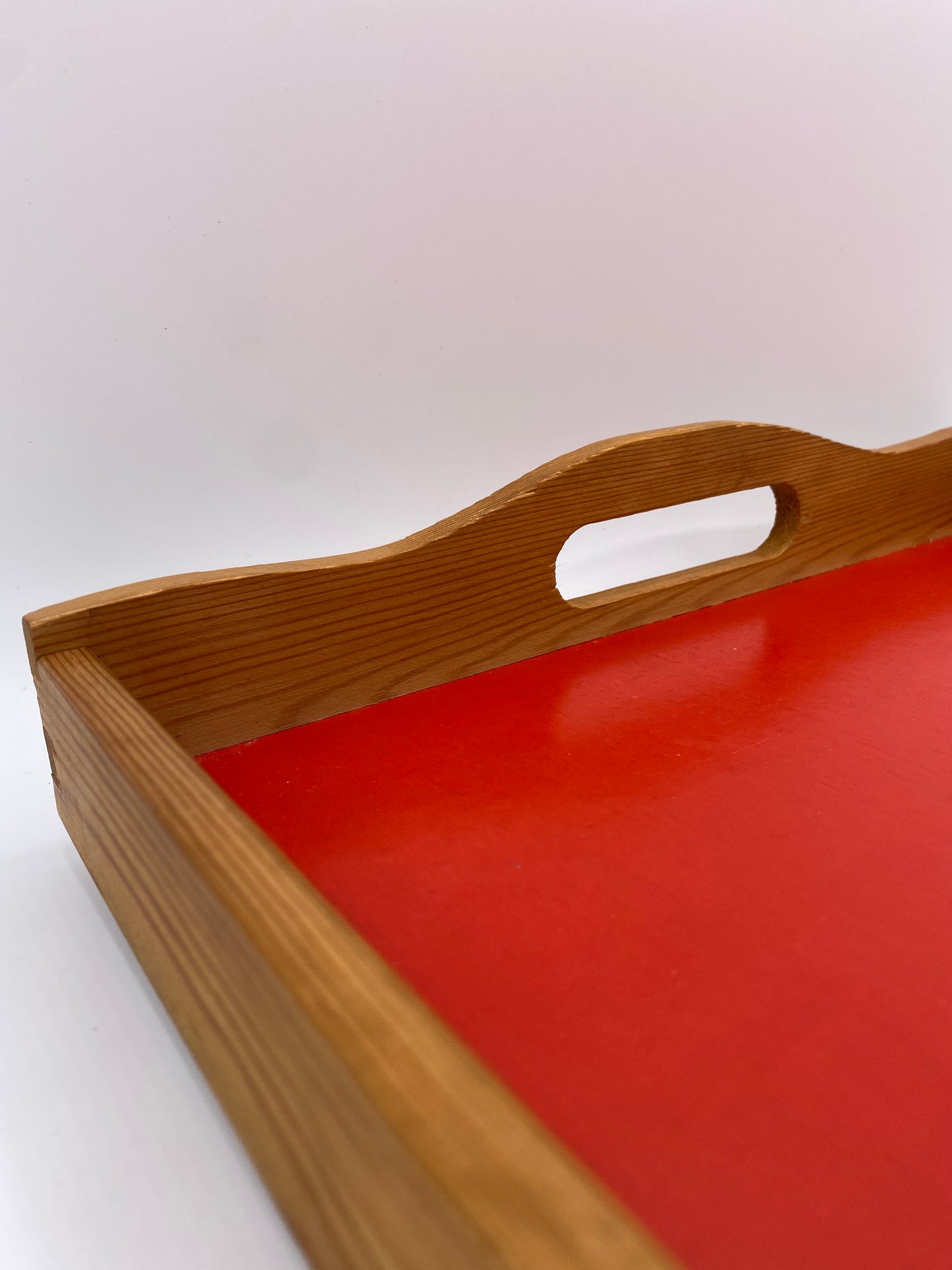 Vintage midcentury modern serveringsbakke i træ. Dansk. 20. årh