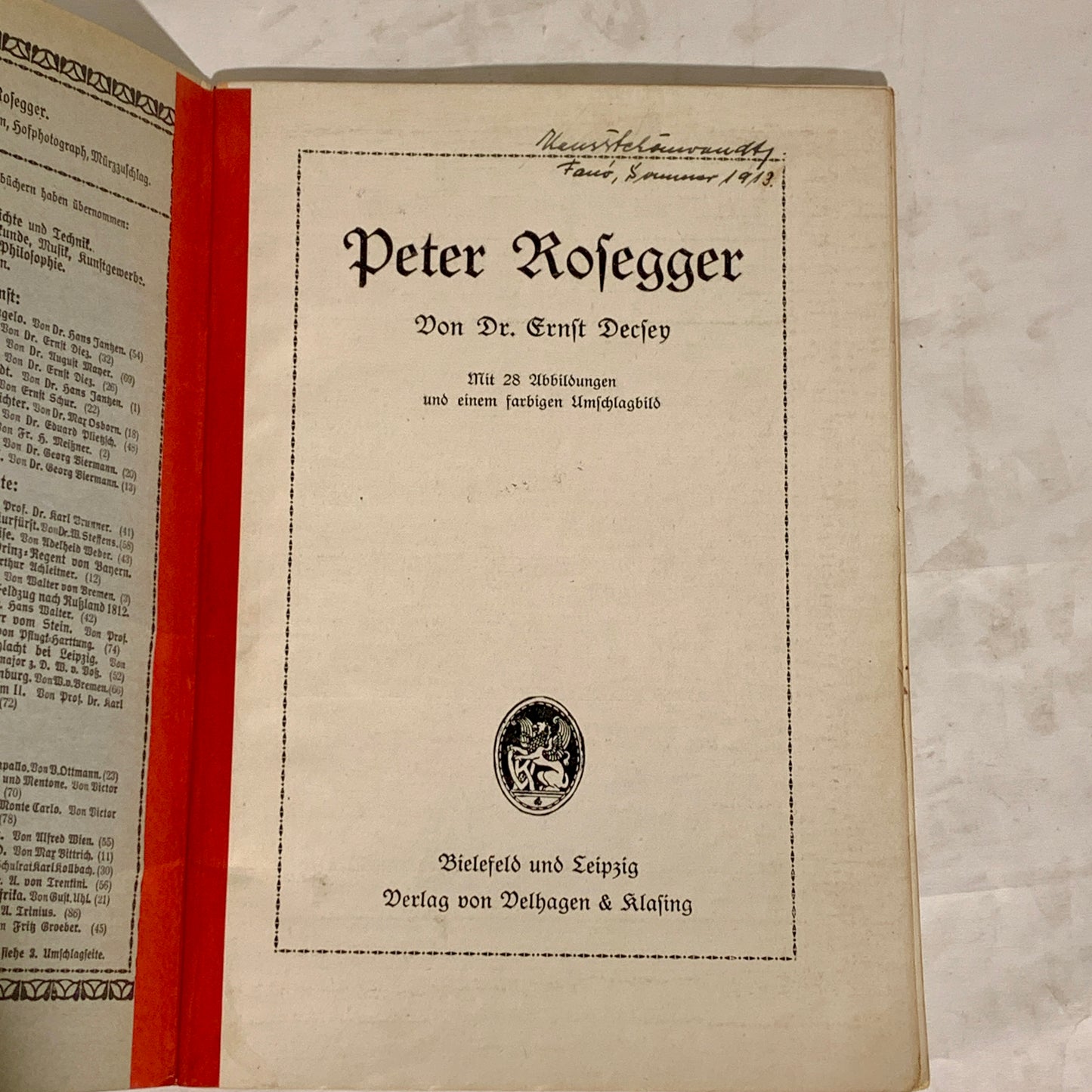 Volksbücher, Peter Rosegger. Antique German booklet. From 1910-1920.