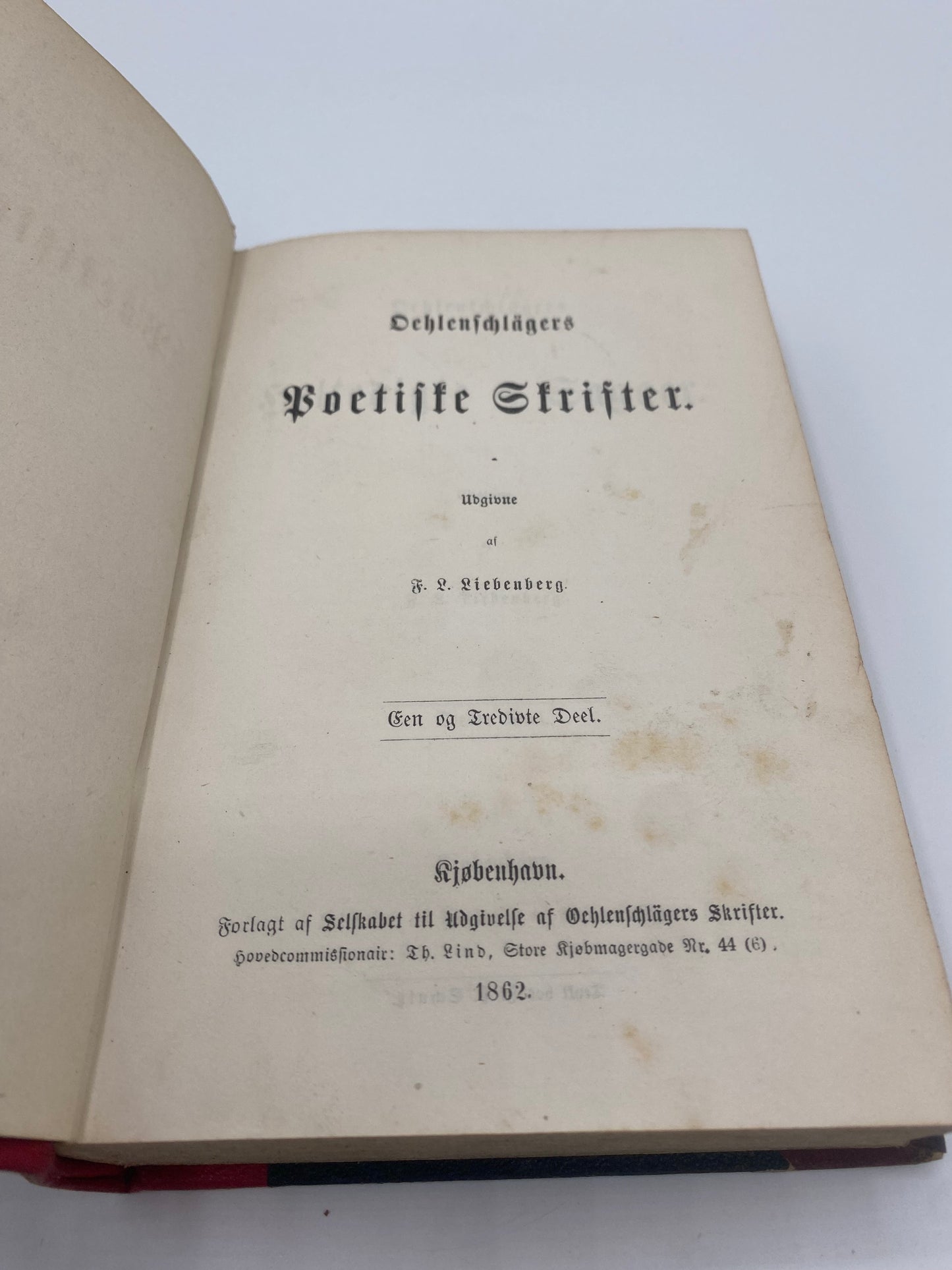 Oehlenschlägers Heltedigte og Sagaer. Af Adam Oehlenschläger. 3. Og 4. Del. Antikvarisk dansk bog. 1. Udgave. 1. Oplag. Fra 1862