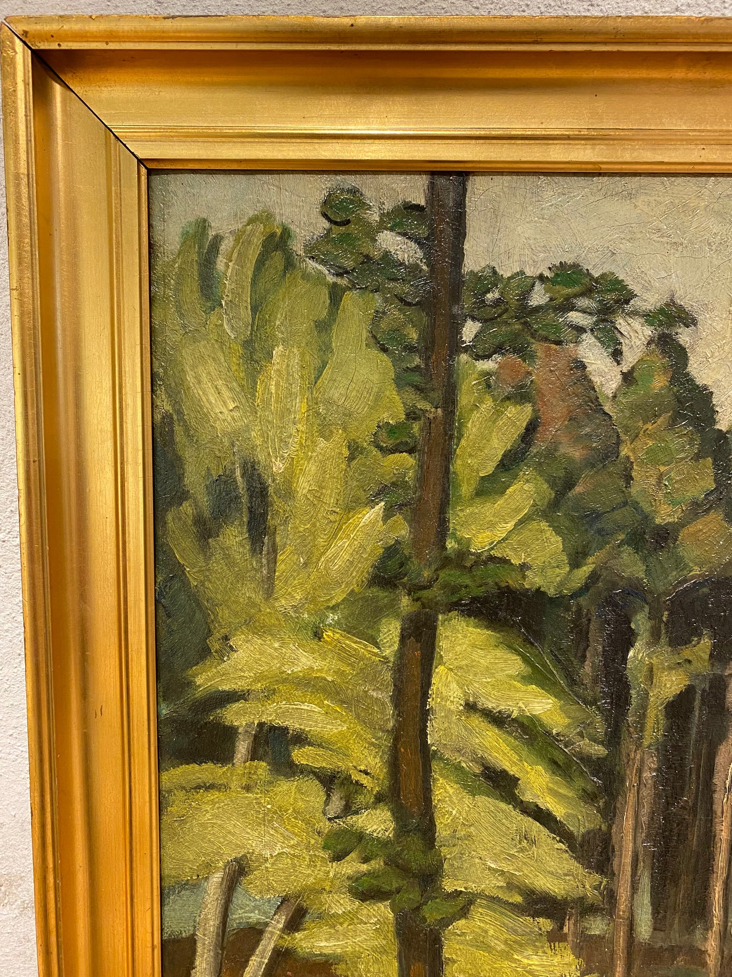 Henning Schiøler (1898-1966). Impressionistisk oliemaleri af Ordrup Krat. Fra 1919