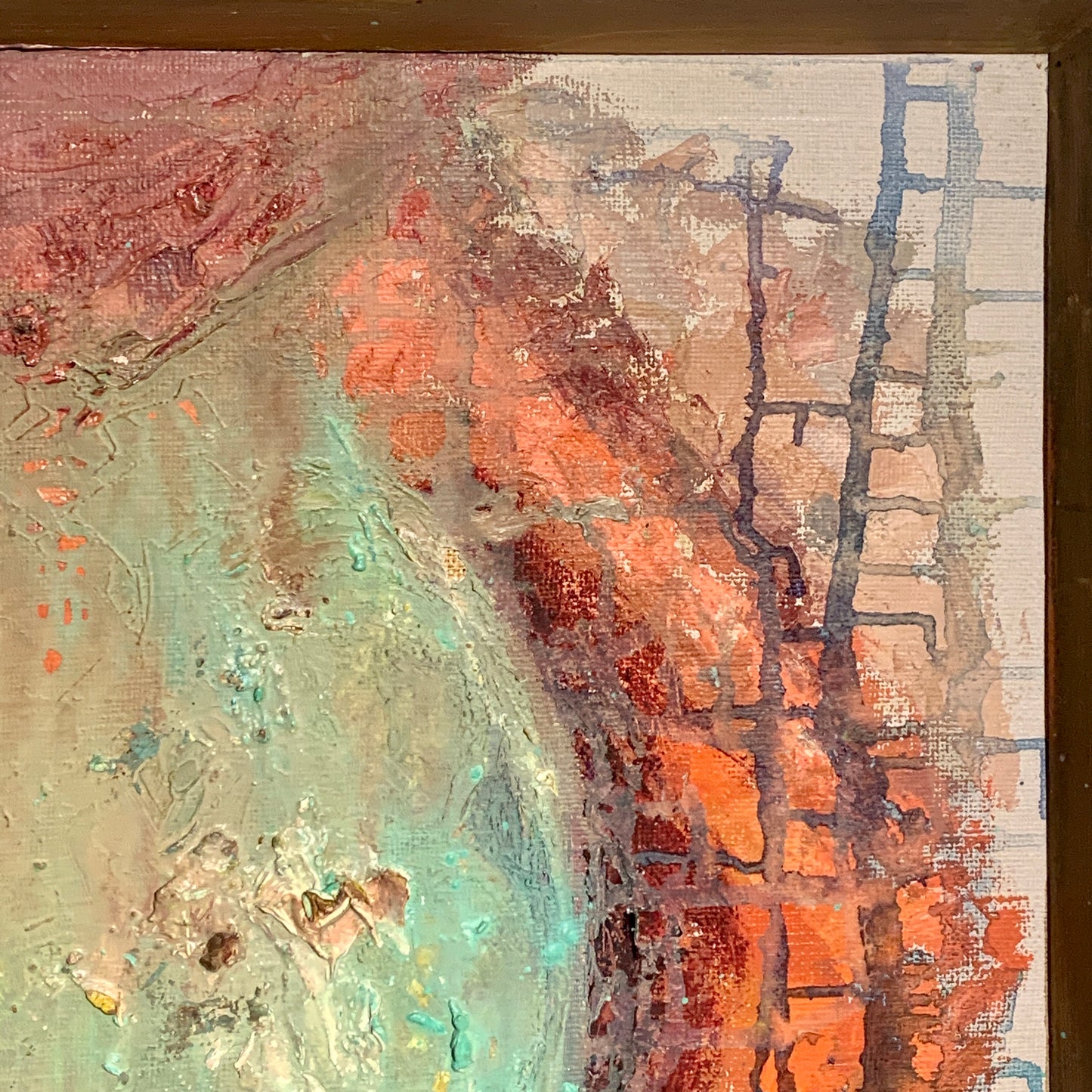 Ældre Abstrakt oliemaleri, usigneret.