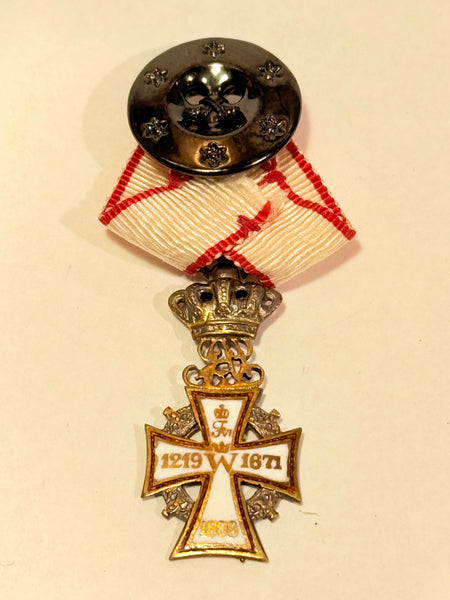 Miniaturemedalje af det danske Ridderkors - Chr. X version.