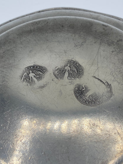 Tysk Fein Zinn tin tallerken fra midt 19. Årh