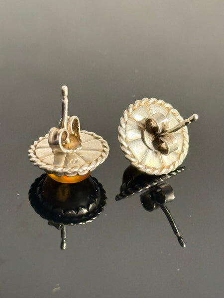 Vintage sterling sølv og rav ørestikker.
