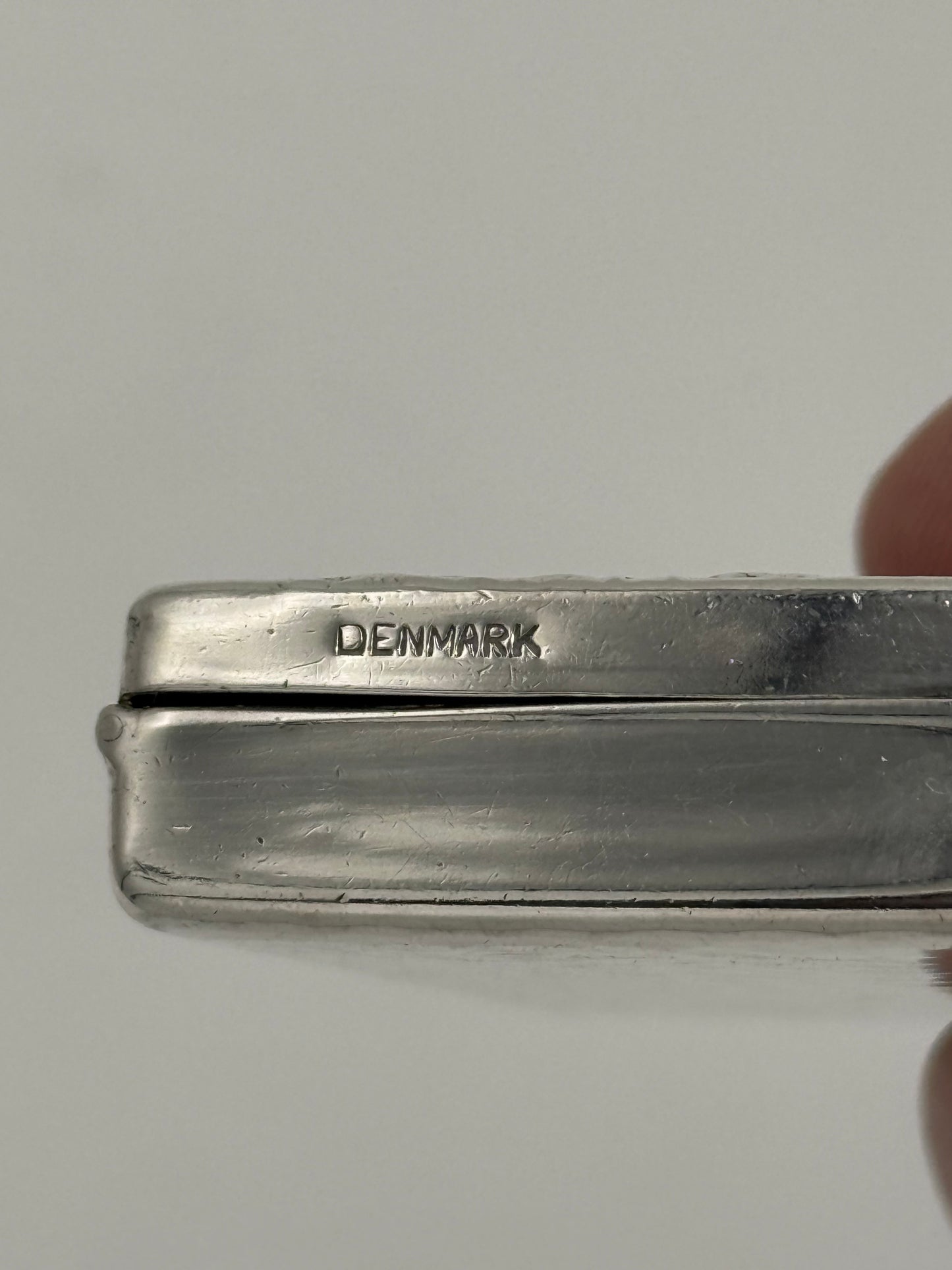 Vintage silver belt buckle with Danmark engraved on it. Start/mid 20th century