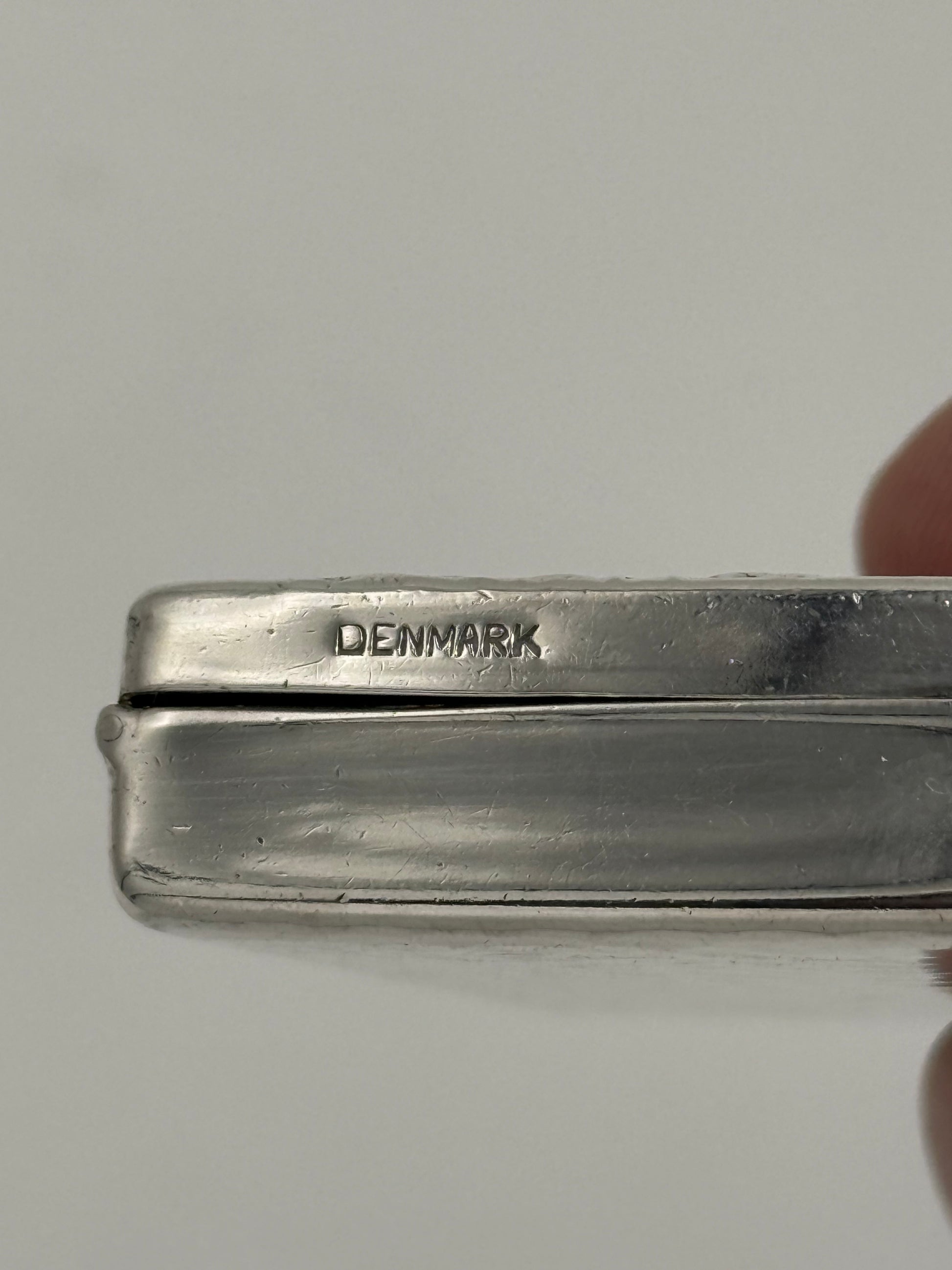 Vintage silver belt buckle with Danmark engraved on it. Start/mid 20th century