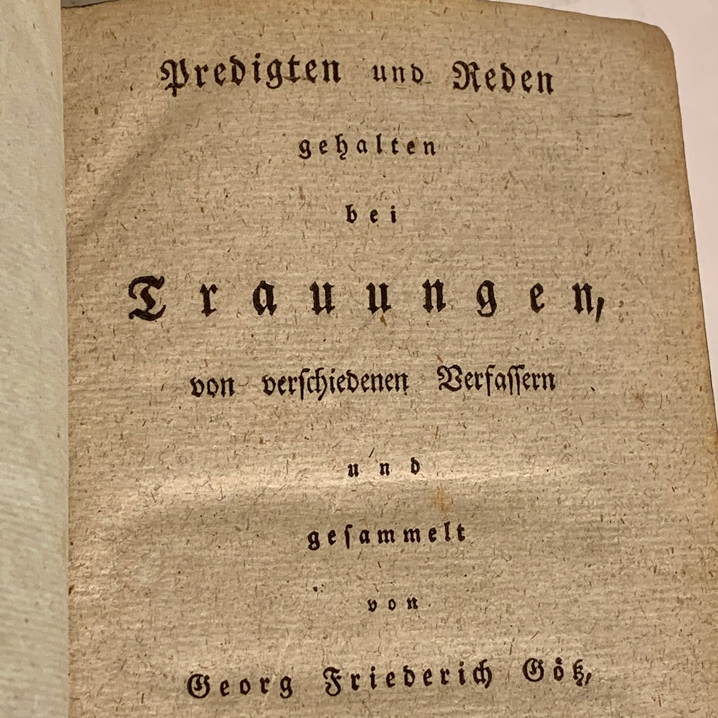 Predigten und Reden, Antikvarisk tysk religions bog, fra 1799. 1.Udgave, 1.Oplag.