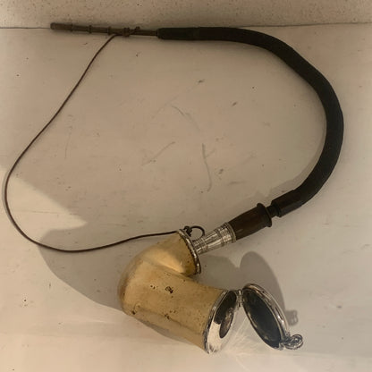 Antik sølvmonteret merskums langpibe, fra 1800 tallet.
