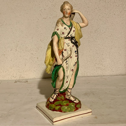 Antique Staffordshire Pearlware, Diana (Artemis), Goddess of the Hunt, from 1820.