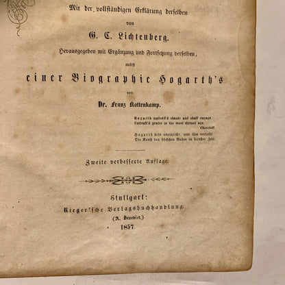 William Hogarth's Zeichnungen. Antikvarisk tysk bog. Fra 1857.